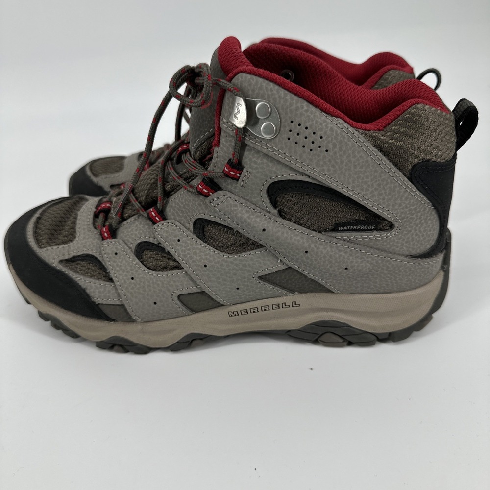 Merrell Alverstone Waterproof Hiking Boots Grey Red MK265701 Kids 7 Womens 8.5